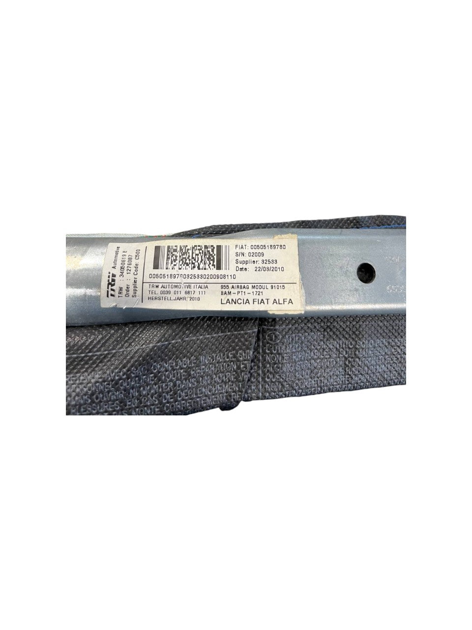 Airbag a tendina laterale destro Alfa Romeo Mito (2008 - 2018) cod.00505189780 - F&P CRASH SRLS - Ricambi Usati
