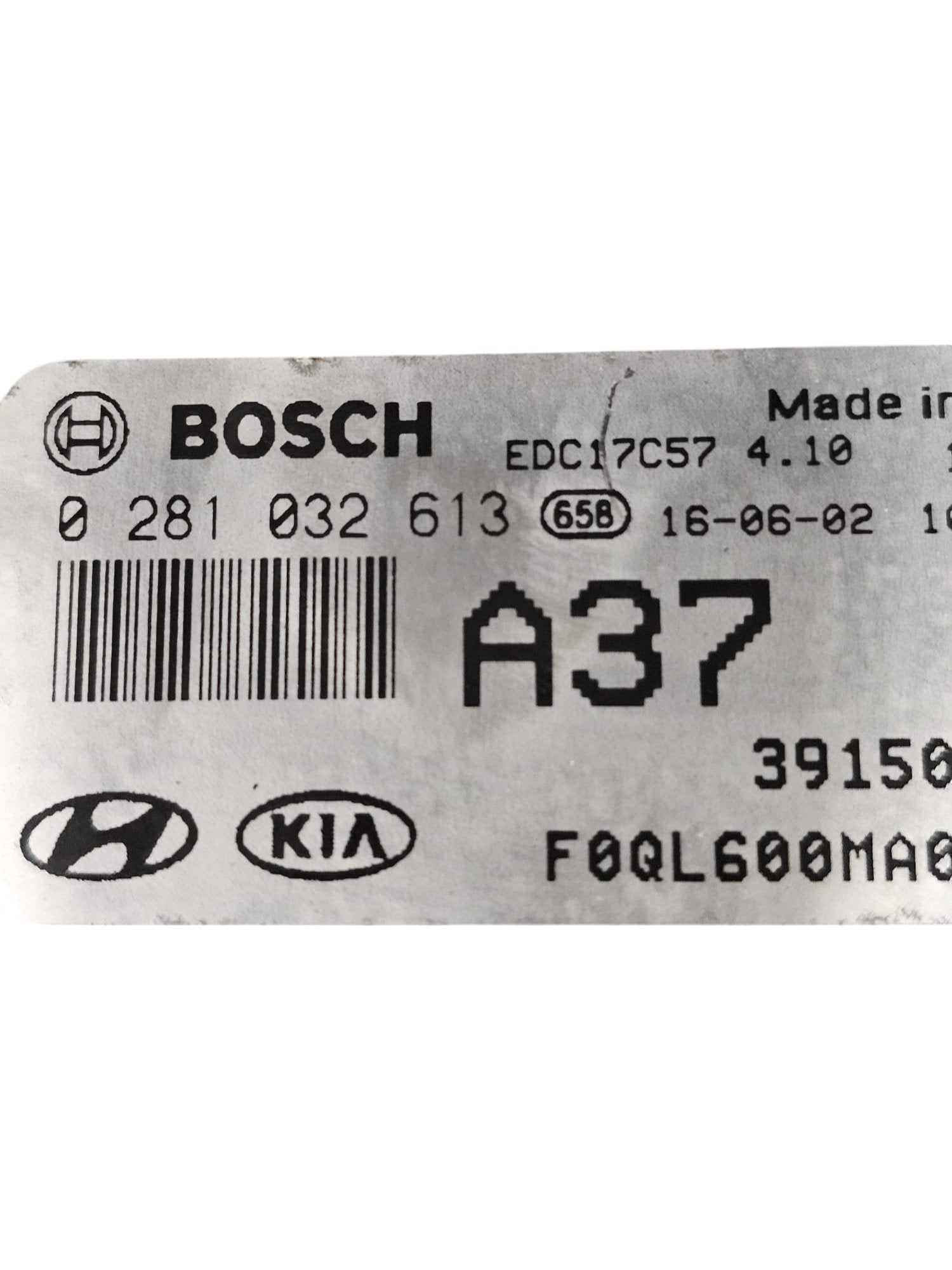 Centralina ECU Motore Kia Sportage 1.7 Diesel (2016 - 2021) Cod:0281032613 / 39150 - 2A370 - F&P CRASH SRLS - Ricambi Usati