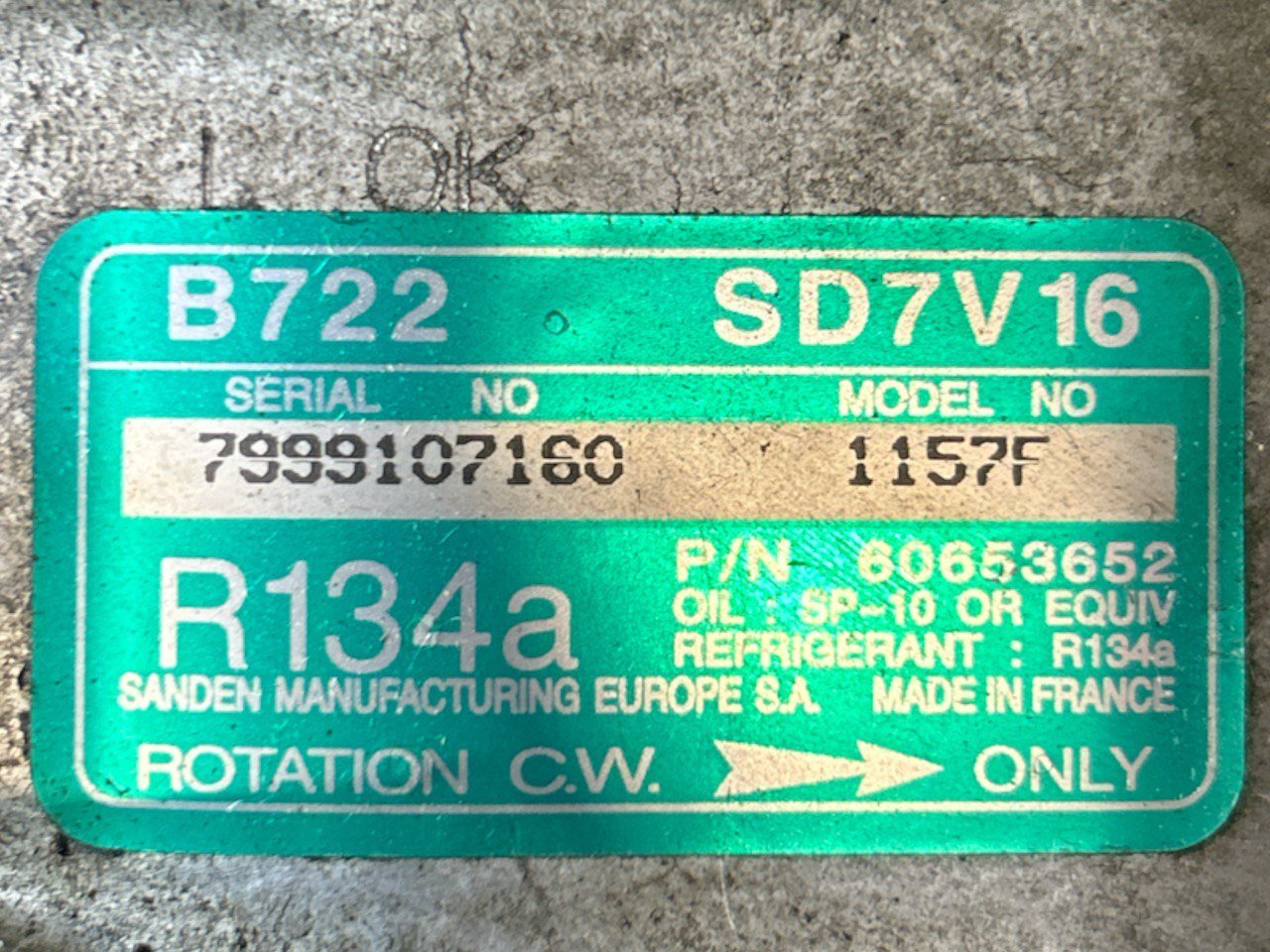 Compressore Aria Condizionata Alfa Romeo (147) 1.9 Diesel (2000 > 2010) cod . 60653652 - F&P CRASH SRLS - Ricambi Usati