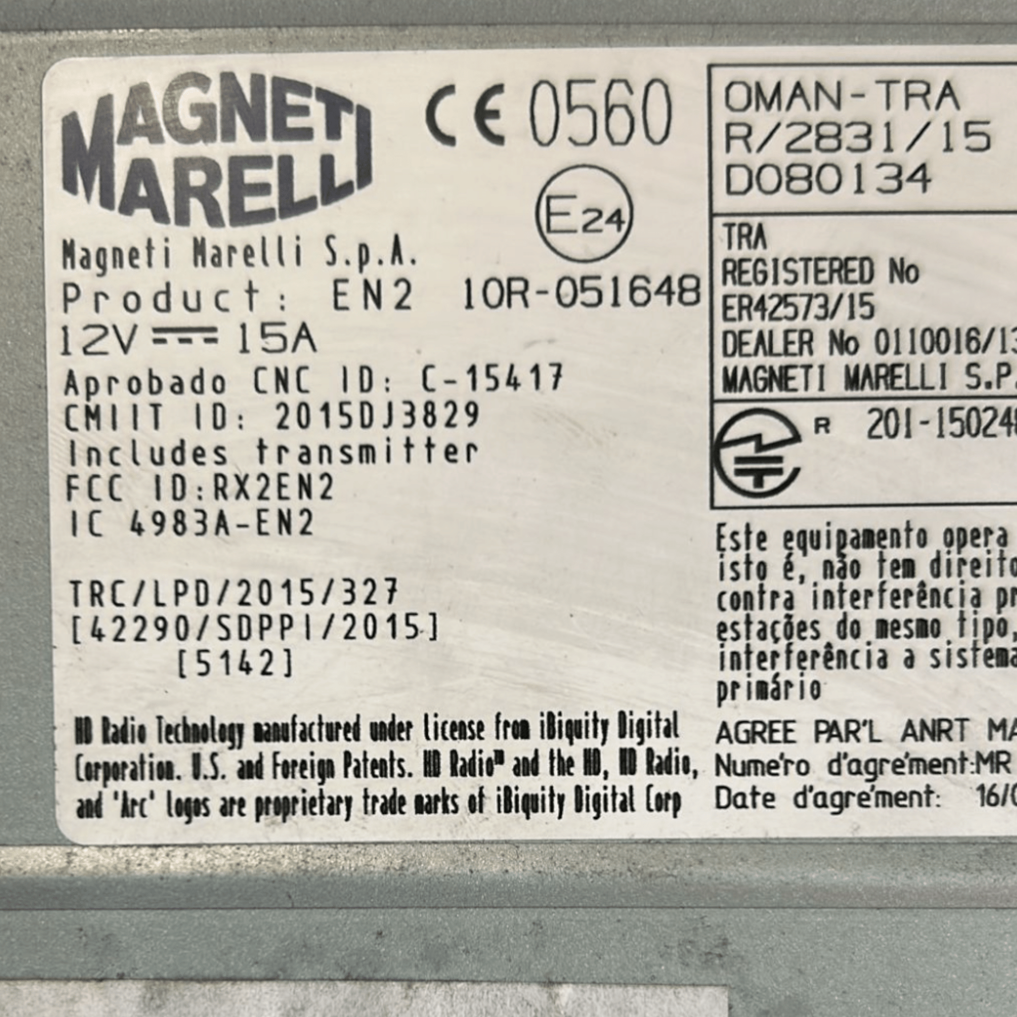 Stereo / Autoradio Afa Romeo Giulia (2016 >) cod:10R - 051648 - F&P CRASH SRLS - Ricambi Usati