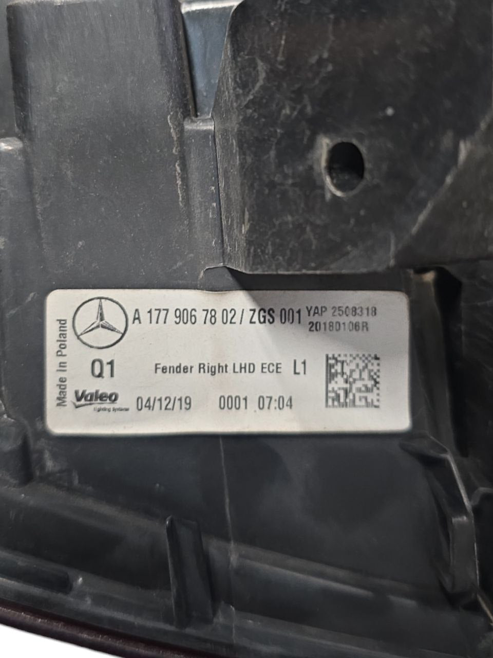 Stop Esterno Destro Led Mercedes - Benz Classe A w177 Cod : A1779067802 (2018>) Fanale Posteriore - F&P CRASH SRLS - Ricambi Usati