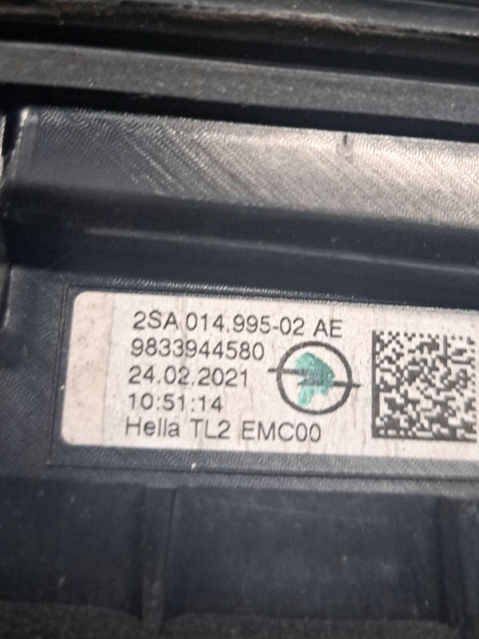 Stop posteriore Destro Led Opel Mokka B COD:9833944580 (2020>) Fanale Interno - F&P CRASH SRLS - Ricambi Usati