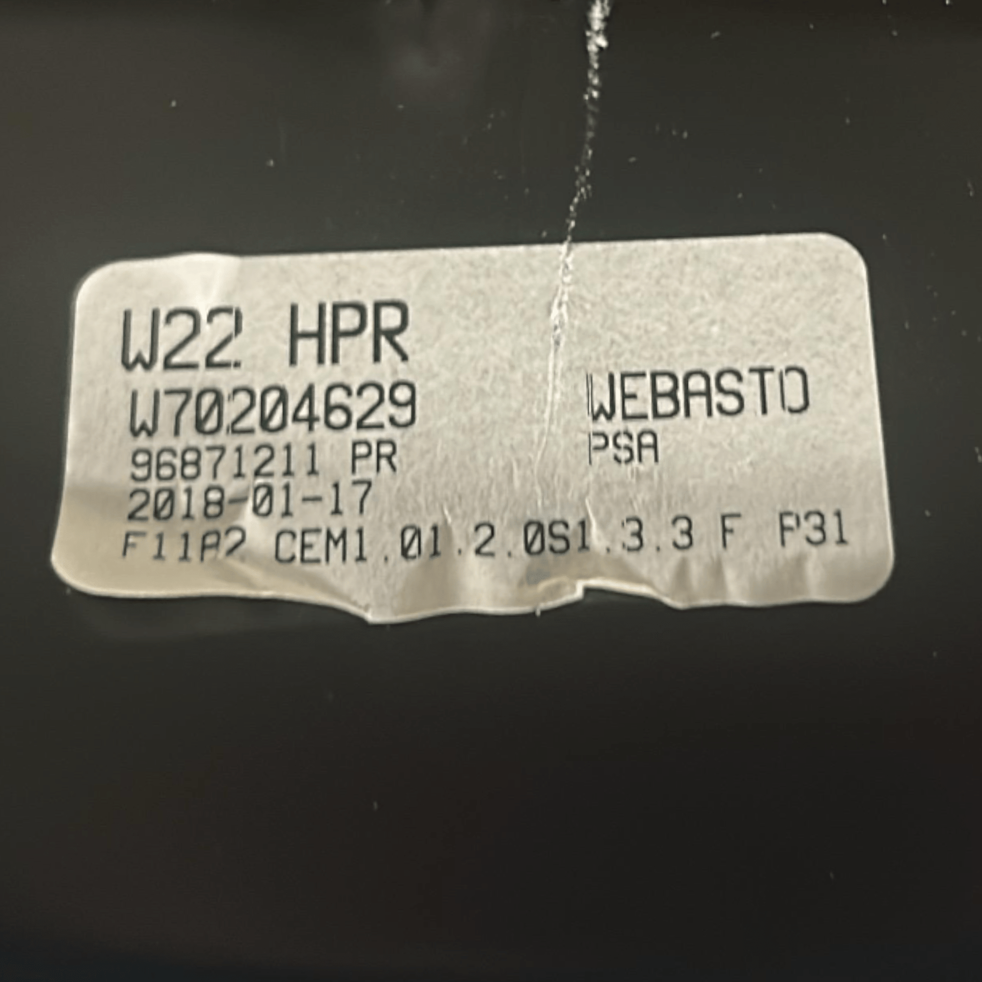 Telaio Tetto / Tettuccio Panoramico Peugeot 508 I SW cod.96871211 (2010 > 2018) - F&P CRASH SRLS - Ricambi Usati
